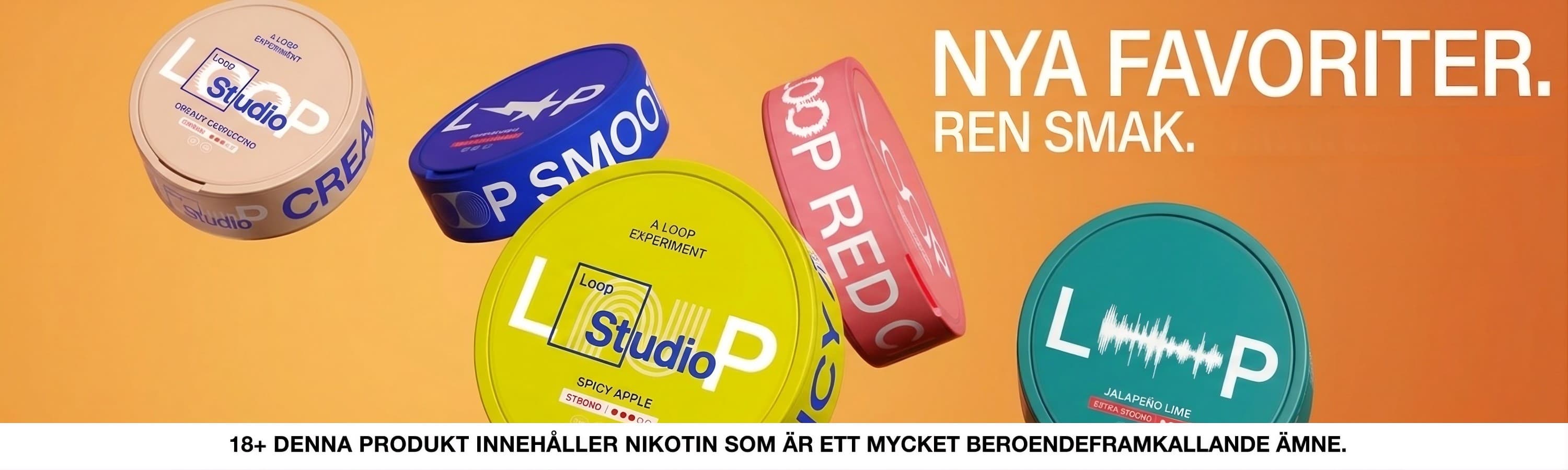 Nya favoriter. Ren smak. 18+ Denna produkt innehåller nikotin som är ett mycket beroendeframkallande ämne.